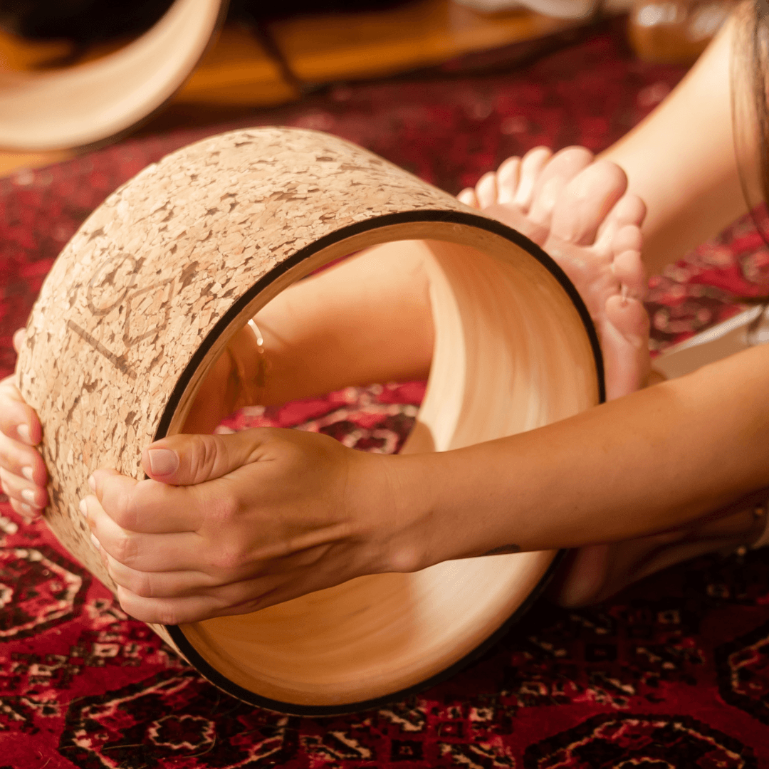 Mantar Kaplı Ahşap Yoga Çemberi 26 cm